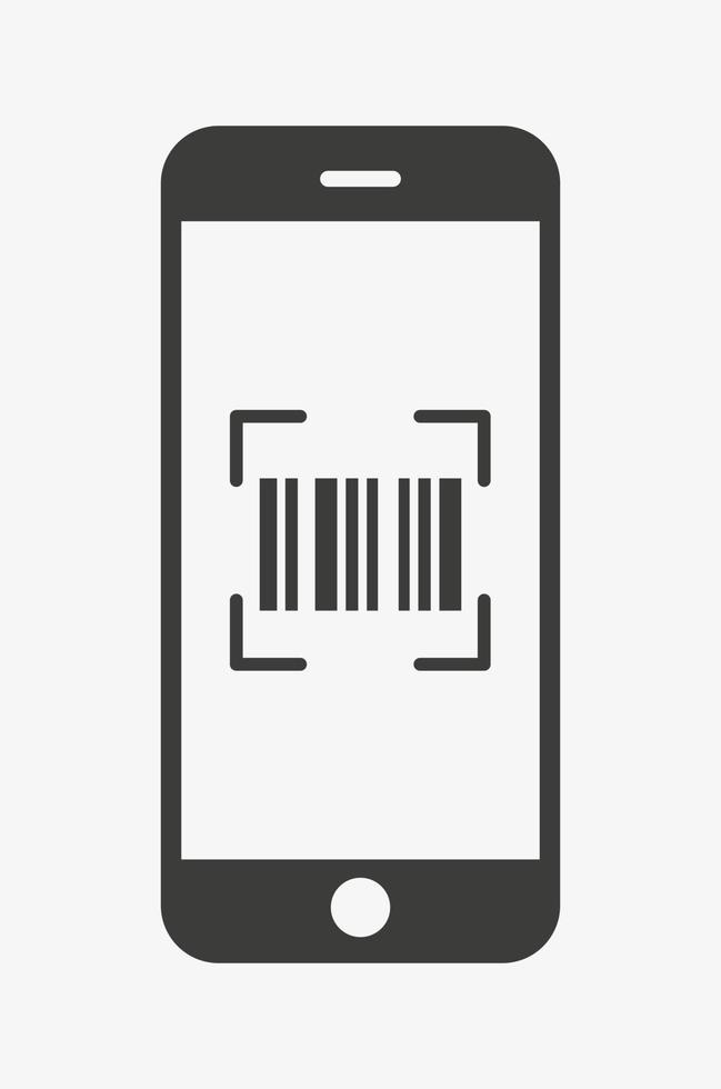 QR code reader smartphone vector icon. Phone barcode scanner
