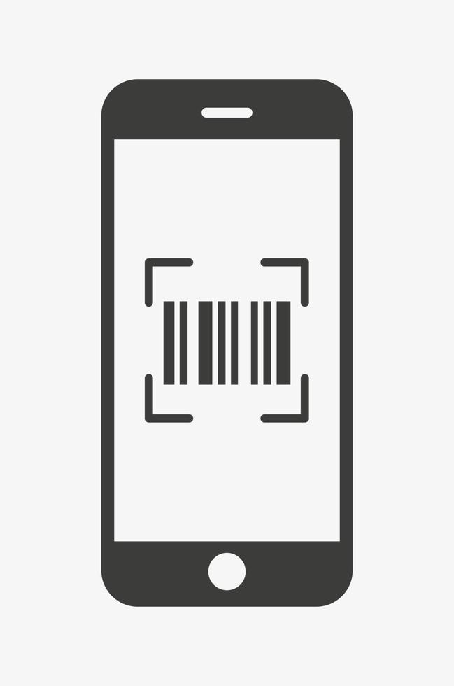 icono de vector de teléfono inteligente de lector de código qr. escáner de código de barras del teléfono