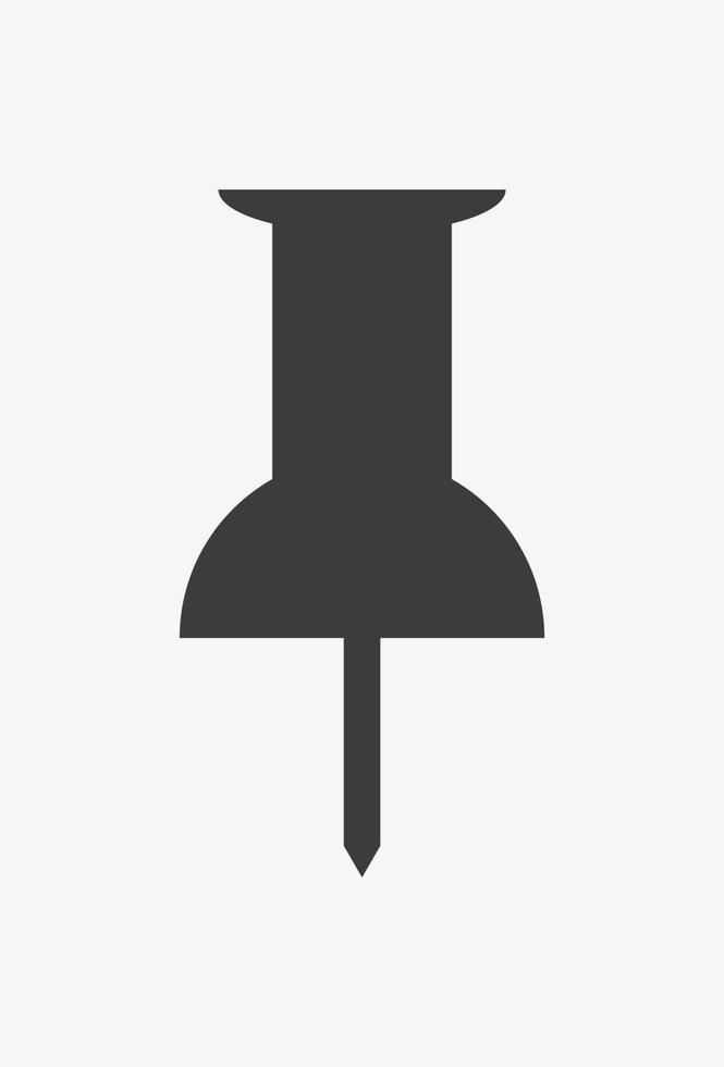 Push pin vector icon isolated on white background