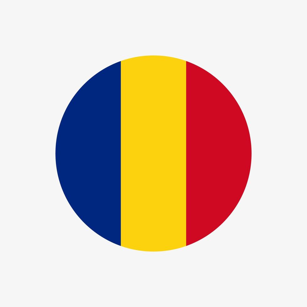 Round romanian flag vector icon isolated on white background. The flag of Romania in a circle