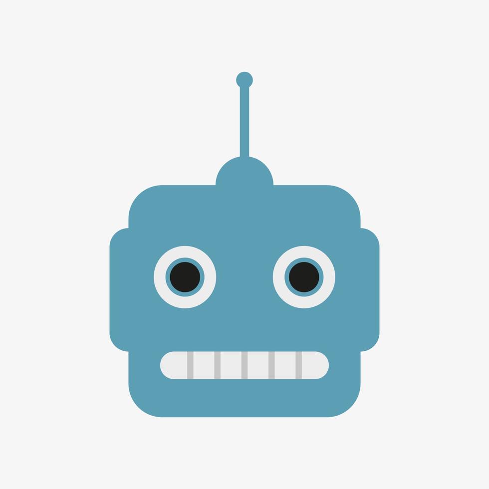 Vector illustration of robot isolated on white background. Robot head symbol.