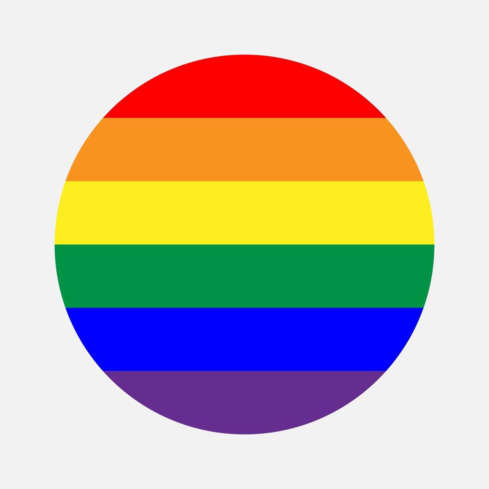 LGBT flag circle vector icon