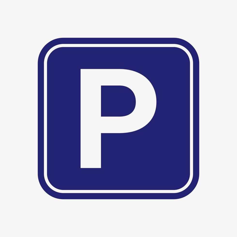 Blue parking sign. Vector illustration isolated on white background