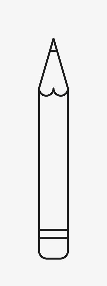 Pencil outline vector icon. Thin line sign of education for logo. Outline symbol of school