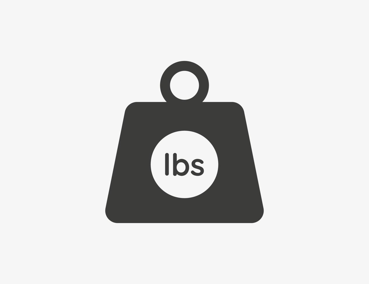 Weight in pounds vector icon isolated on white background