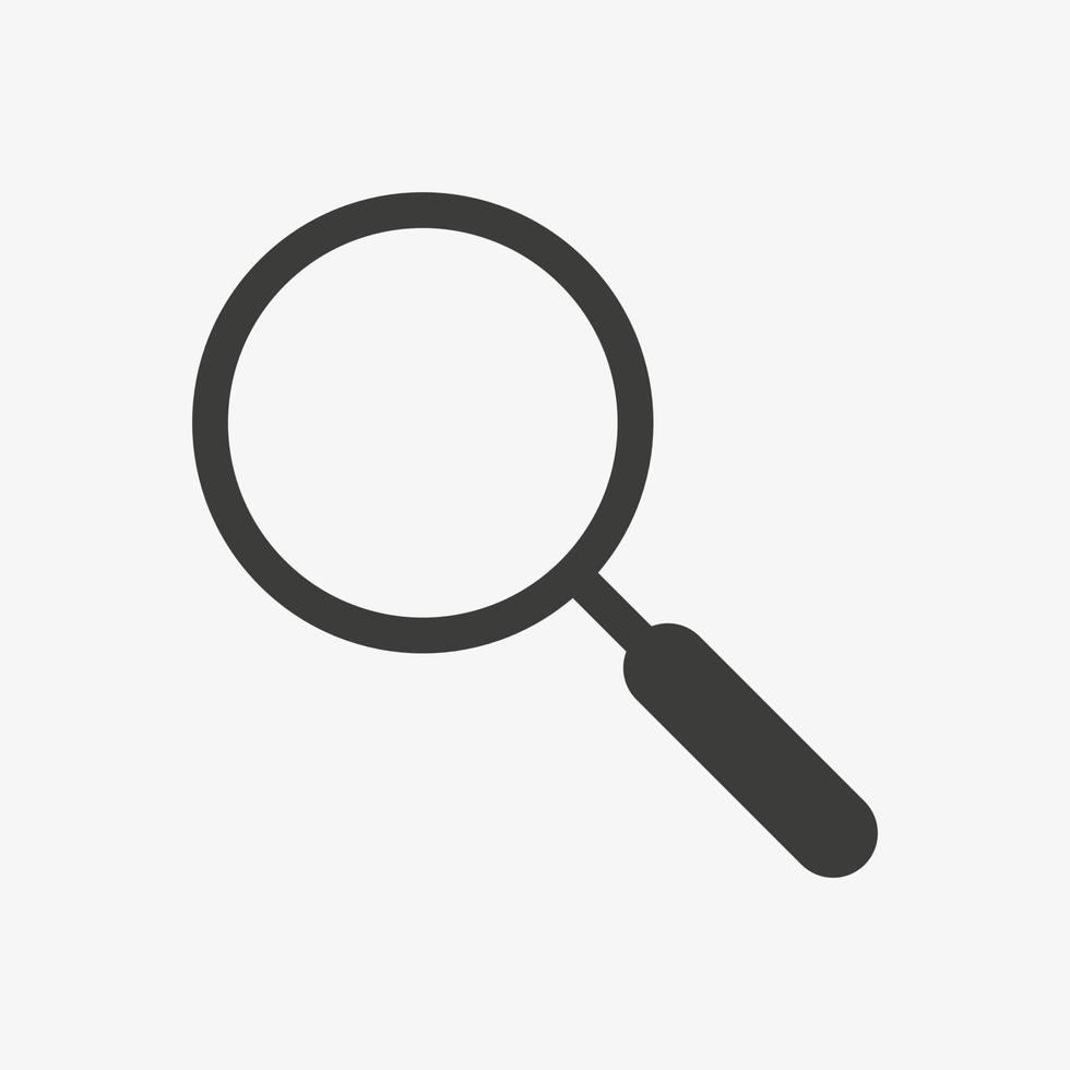 Magnifying glass vector icon isolated on white background. Zoom symbol. Search pictogram