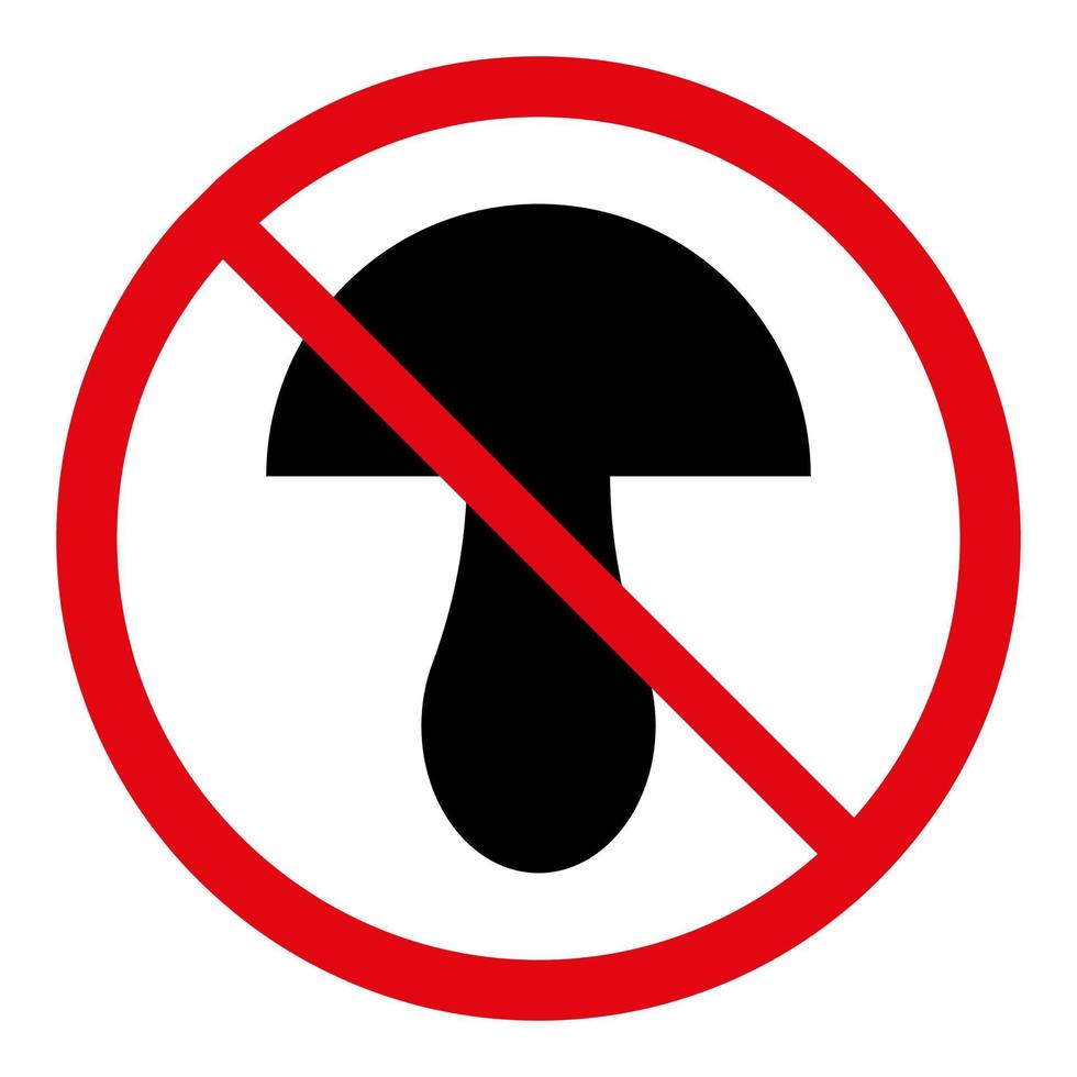 No mushroom sign. Vector illustration isolated on white background