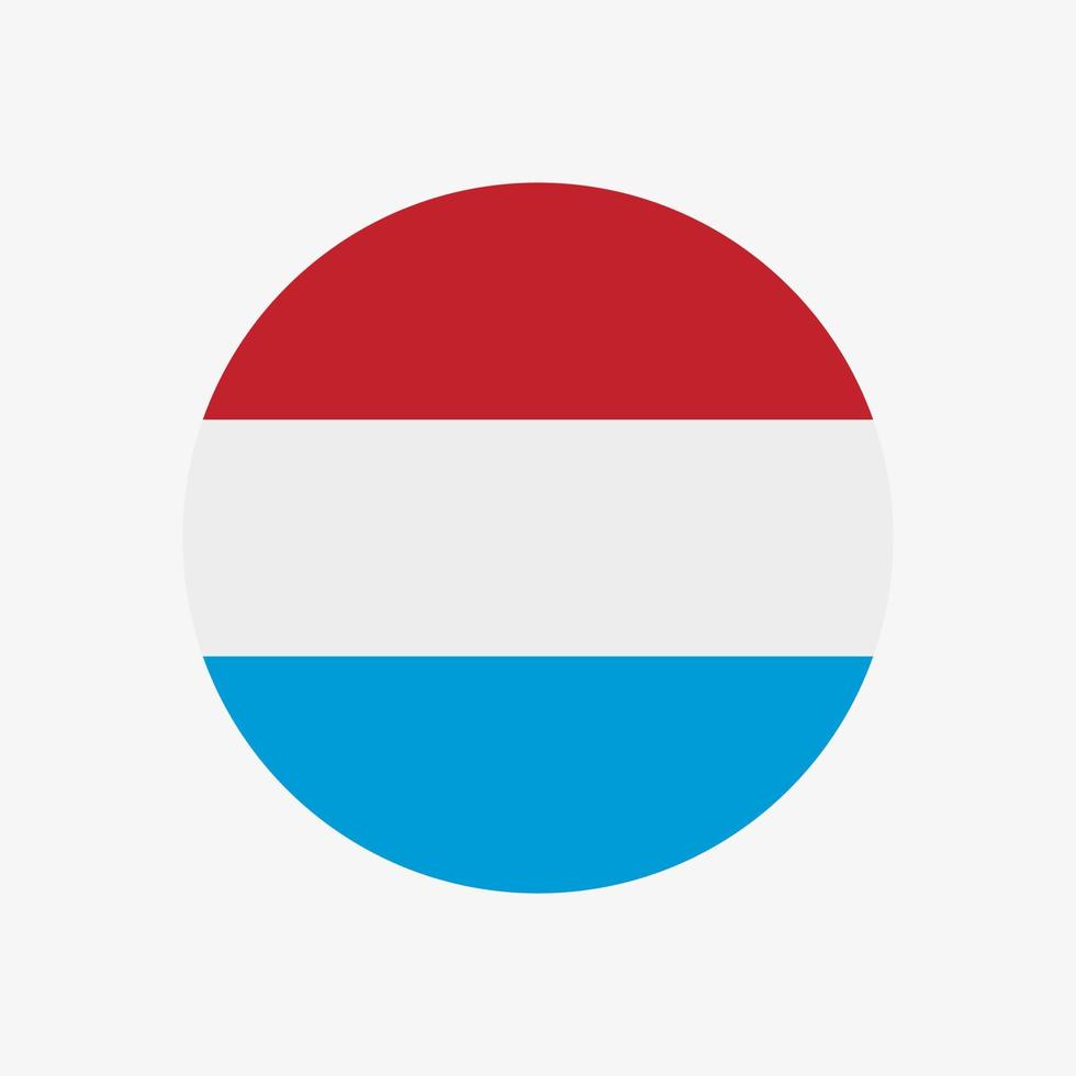 Round luxembourgish flag vector icon isolated on white background. The flag of Luxembourg in circle