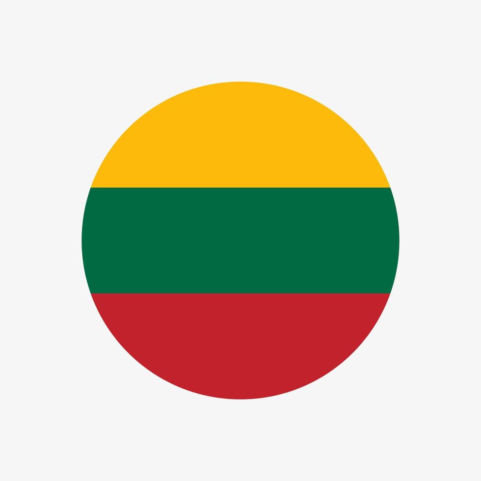 Round lithuanian flag vector icon isolated on white background. The flag of Lithuania in circle