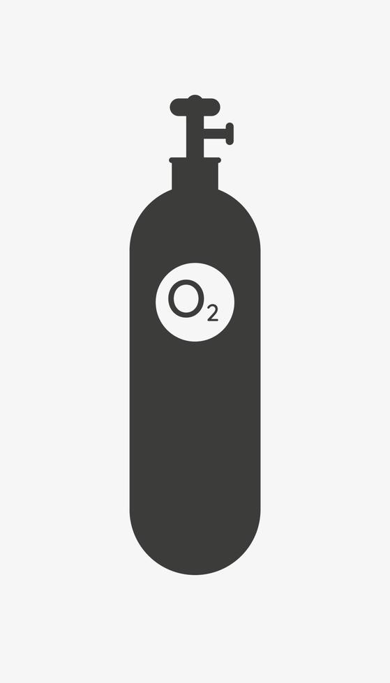 Oxygen cylinder vector icon isolated on white background