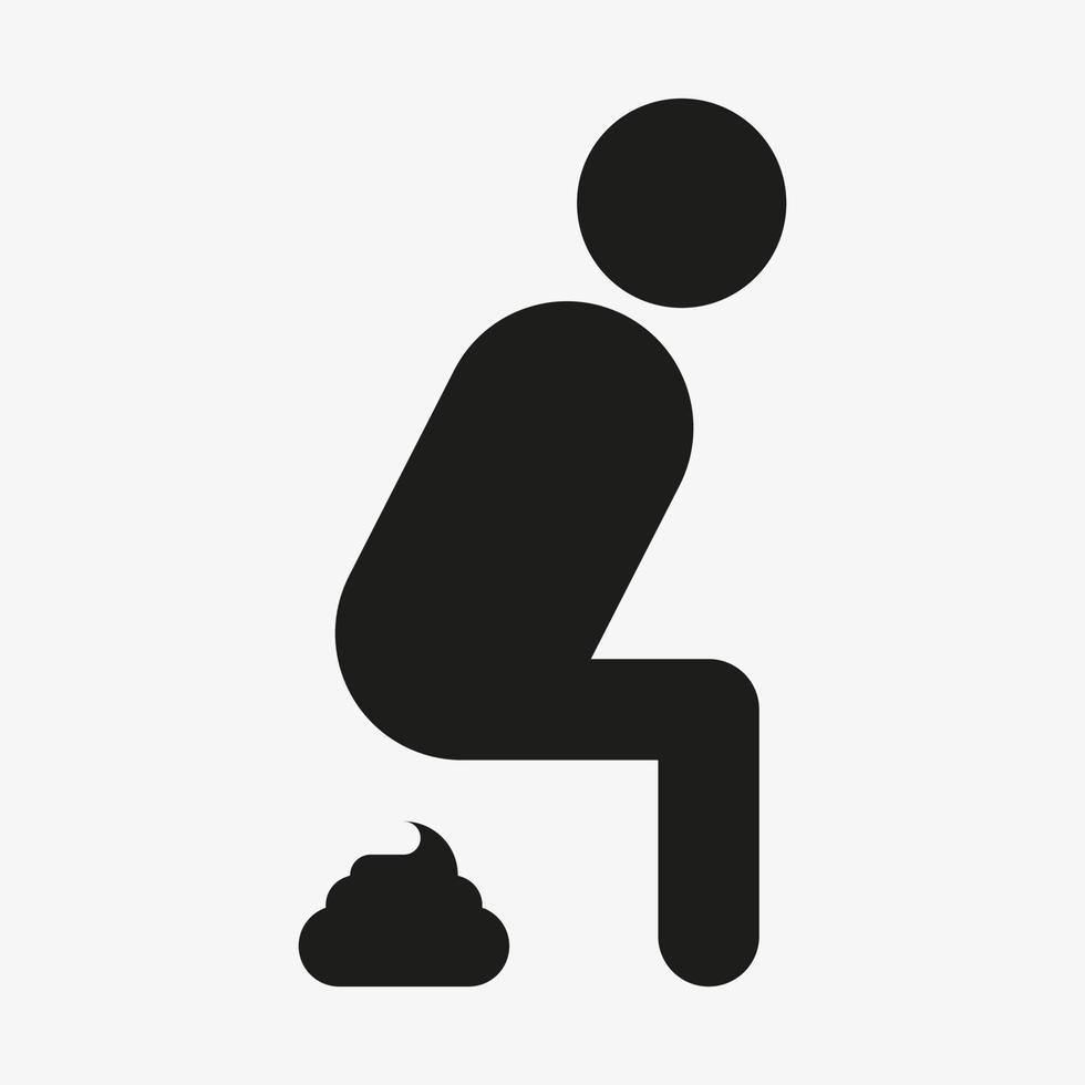 Pooping icon isolated on white background. Toilet symbol vector