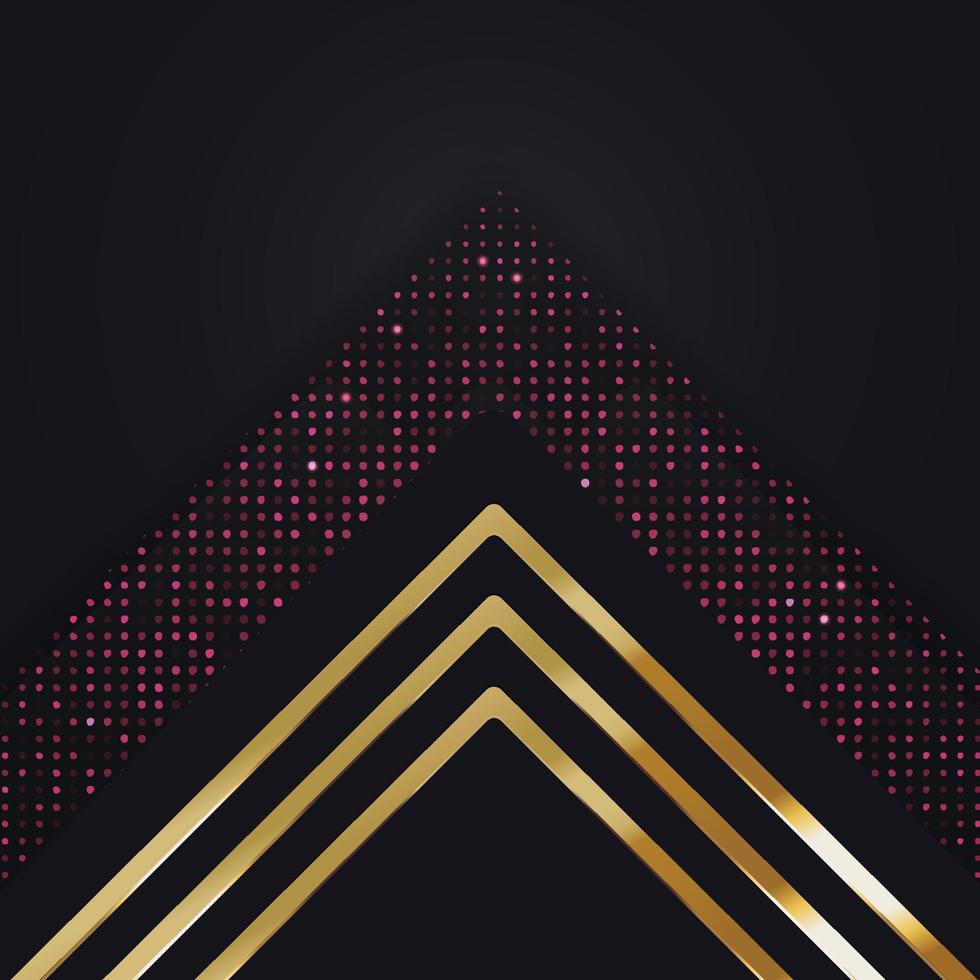 Vector color abstract geometric banner with gold shapes.