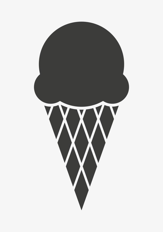 icono de helado aislado sobre fondo blanco. símbolo de helado para el diseño de sitios web y aplicaciones móviles. ilustración de helado de logotipo vector