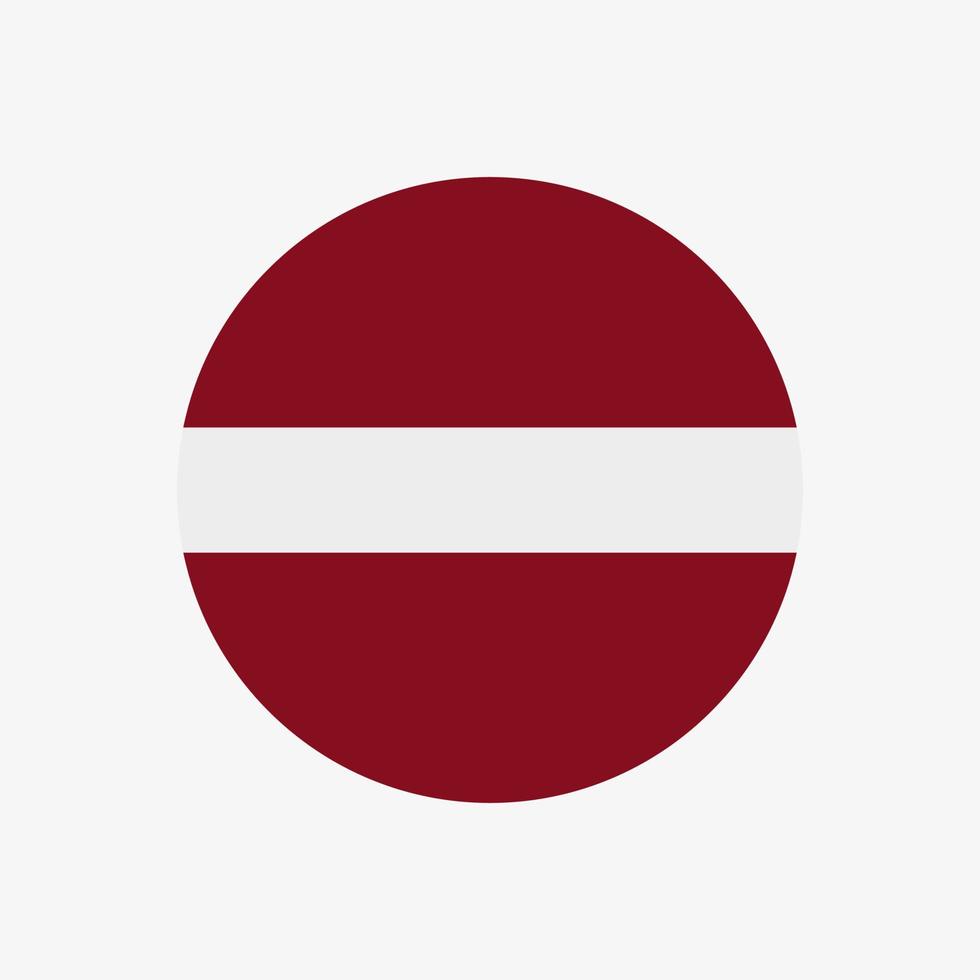 Round latvian flag vector icon isolated on white background. The flag of Latvia in a circle
