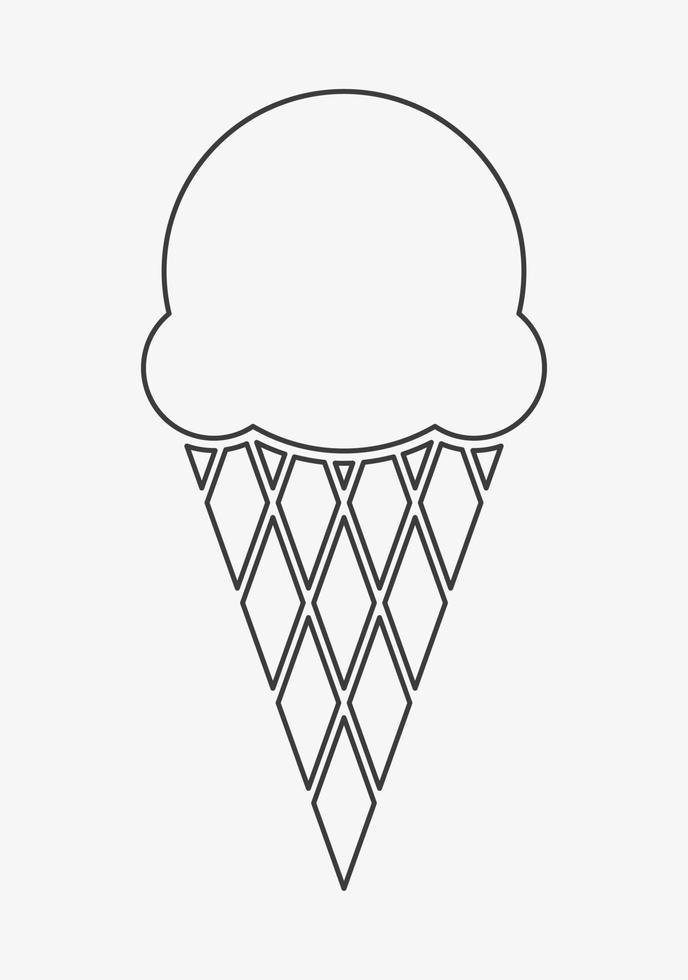 Ice cream vector outline icon isolated on white background. Ice cream line logo