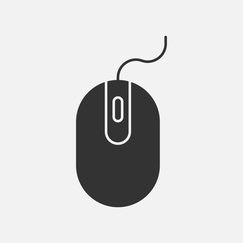 Computer mouse vector icon isolated on white background. PC equipment sign