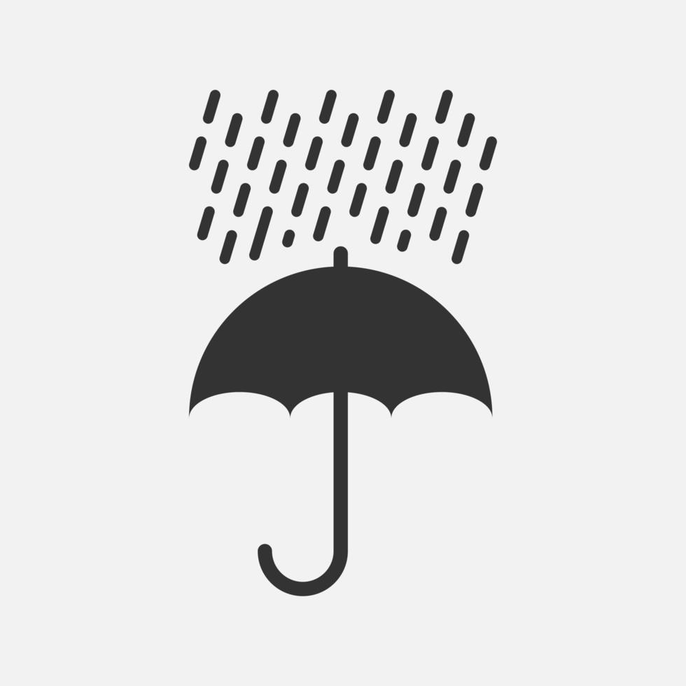 paraguas con gotas de lluvia icono vectorial aislado sobre fondo blanco vector