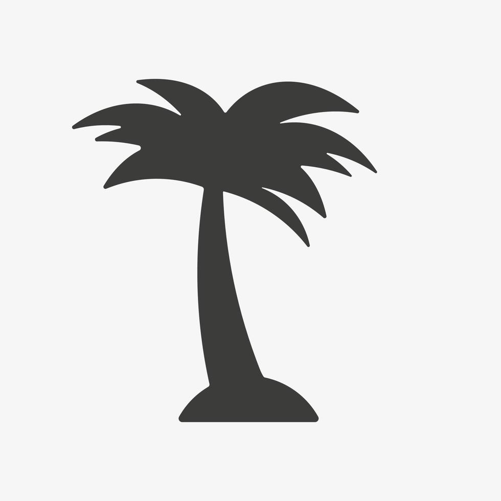 Palm tree on the island vector icon isolated on white background. Tropical, exotic, environment. Summer vacation symbol