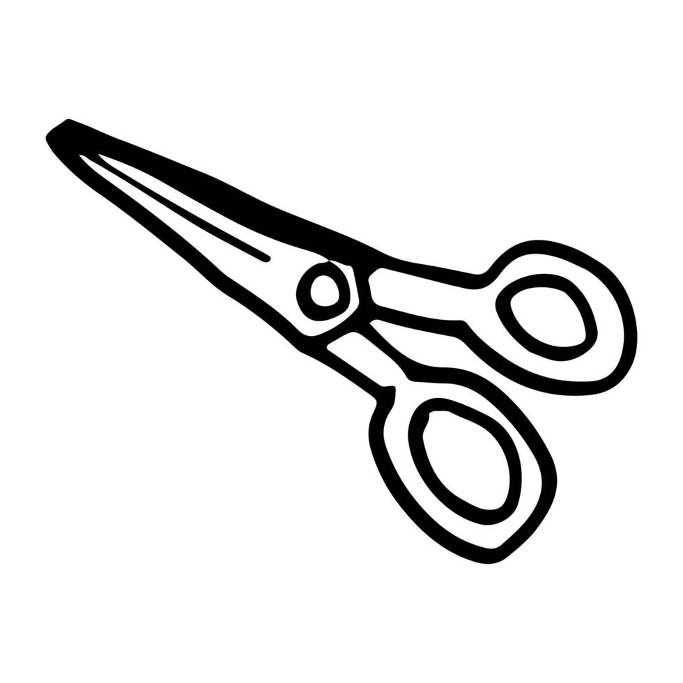 Hand Drawn scissor doodle icon isolated on white background vector