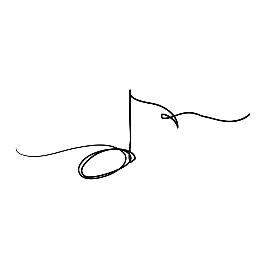 ilustración de vector de nota entera dibujada a mano, estilo de dibujo de arte de línea. signo de minimalismo y símbolo de music.doodle