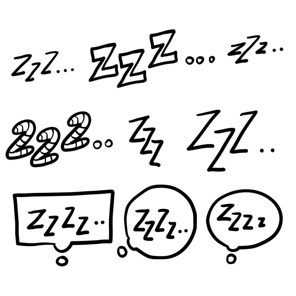 hand drawn zzz symbol for doodle sleep illustration vector