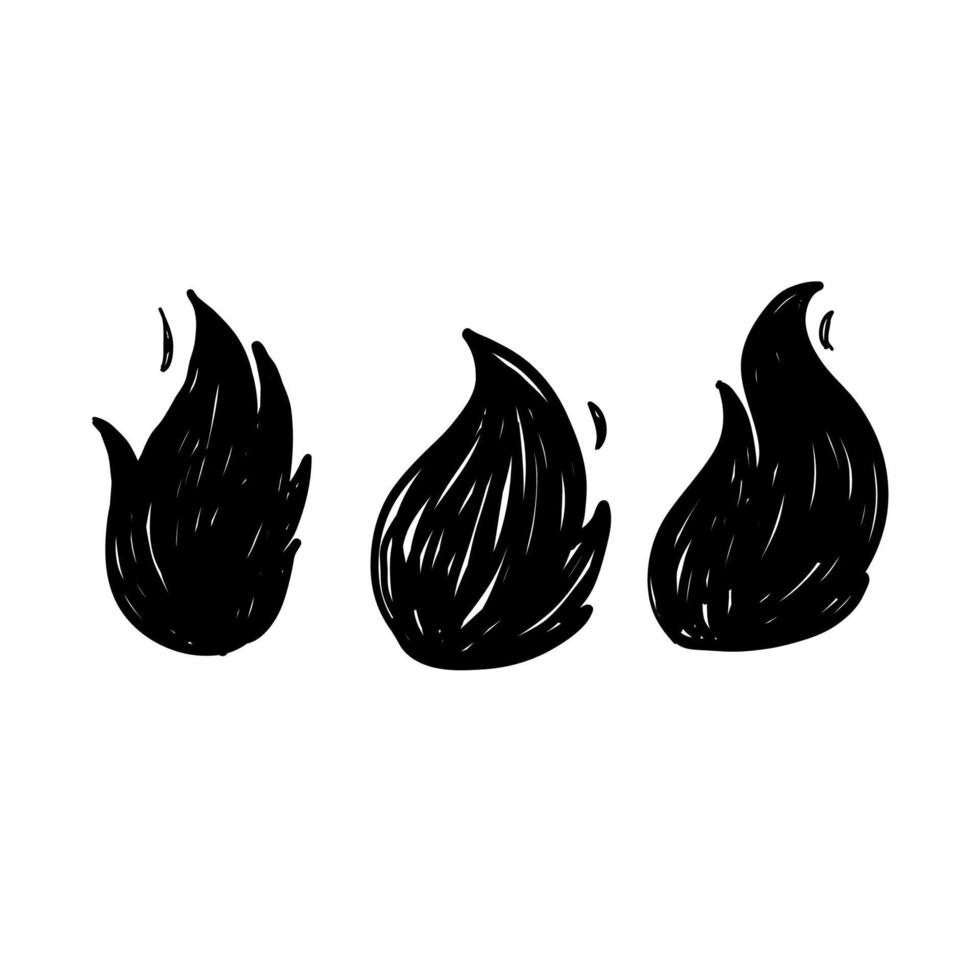 hand drawn doodle flame illustration vector isolated