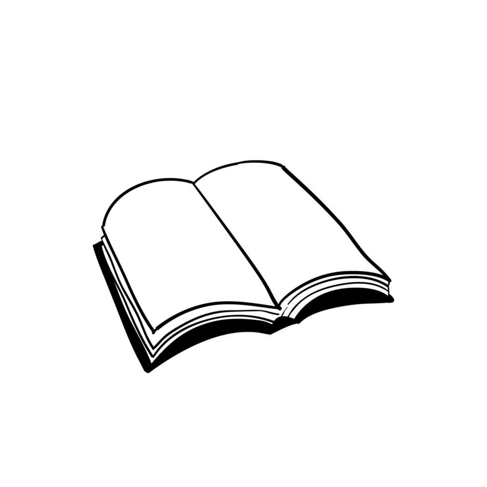 hand drawing open book Vector illustration education supplies back to school theme.doodle
