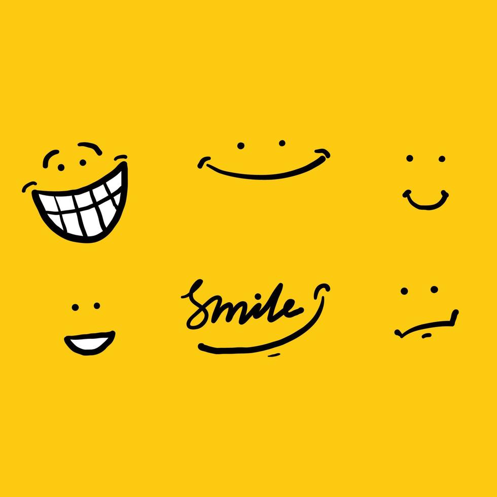 hand drawing doodle smile illustration vector isolated background