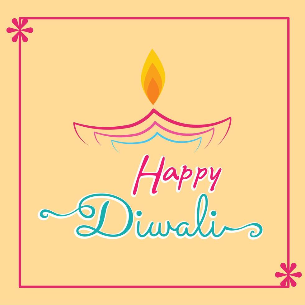 feliz diwali tarjetas de felicitación de lujo. India festival of lights colección de plantillas de invitaciones navideñas con letras dibujadas a mano y lámparas diya doradas. ilustración vectorial. vector