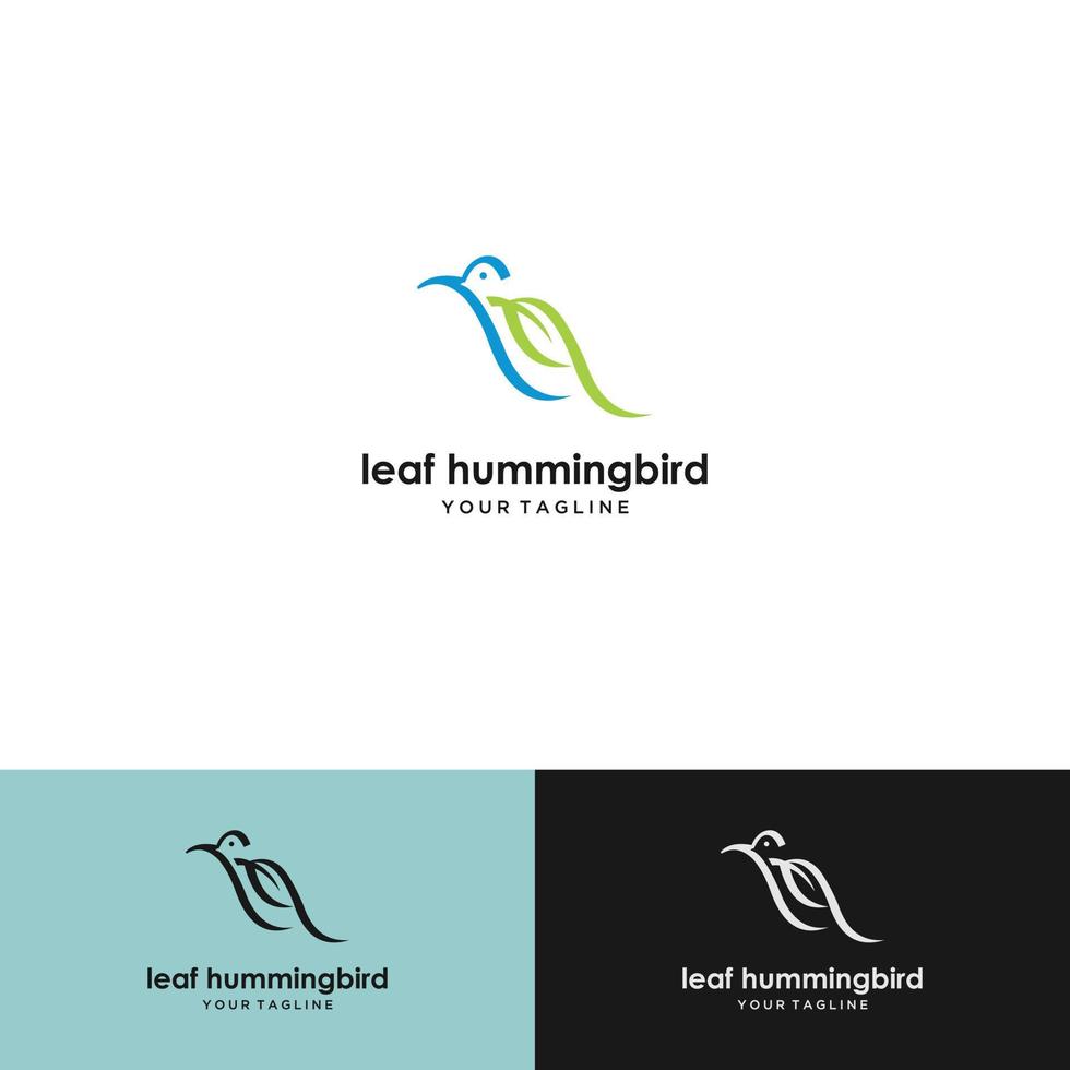 hummingbird line logo icon design vector