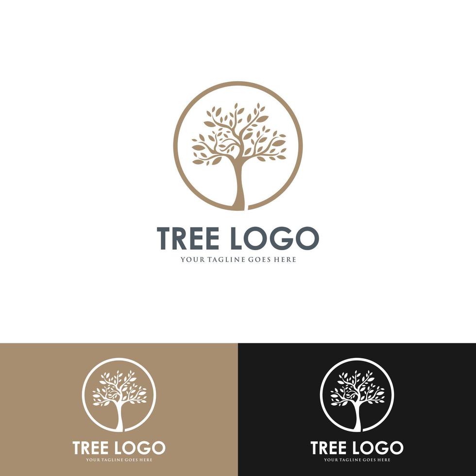 Tree vector icon. Nature tree vector illustration of logo design.