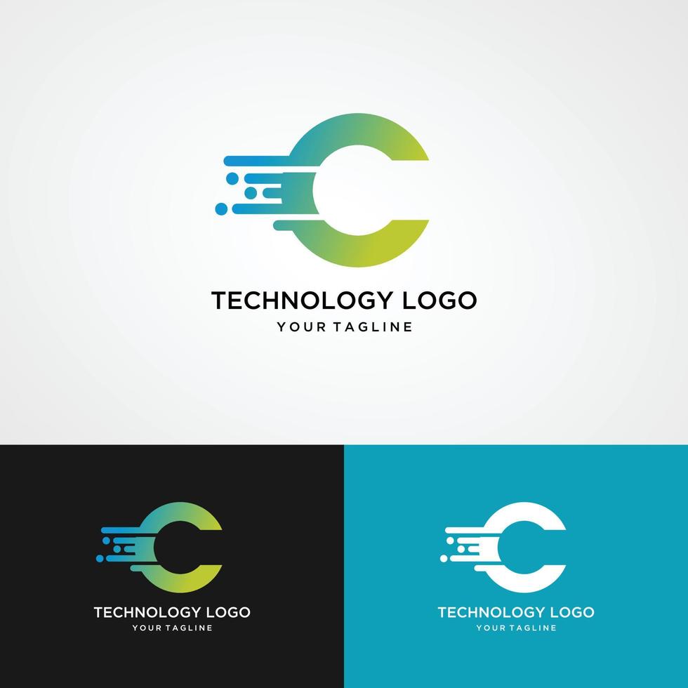 tecnology logo template vector