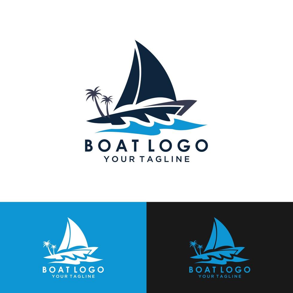 ilustración de plantilla basada en vector de diseño de logotipo de barco de vela