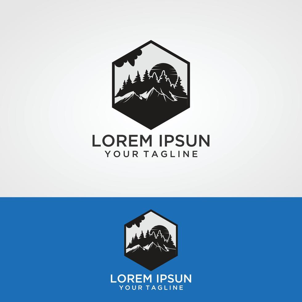 Climbing, mountain logo or label. Mountains Vector