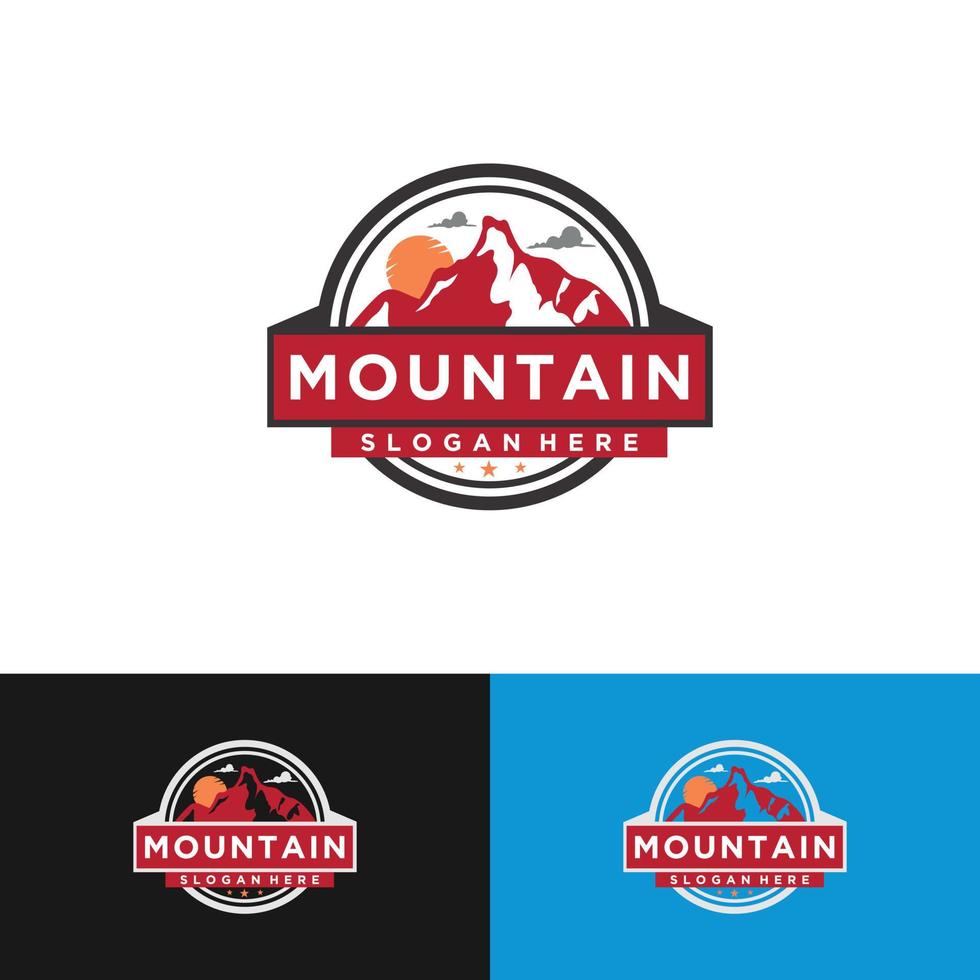 escalada, logotipo de montaña o etiqueta. montañas Vectores