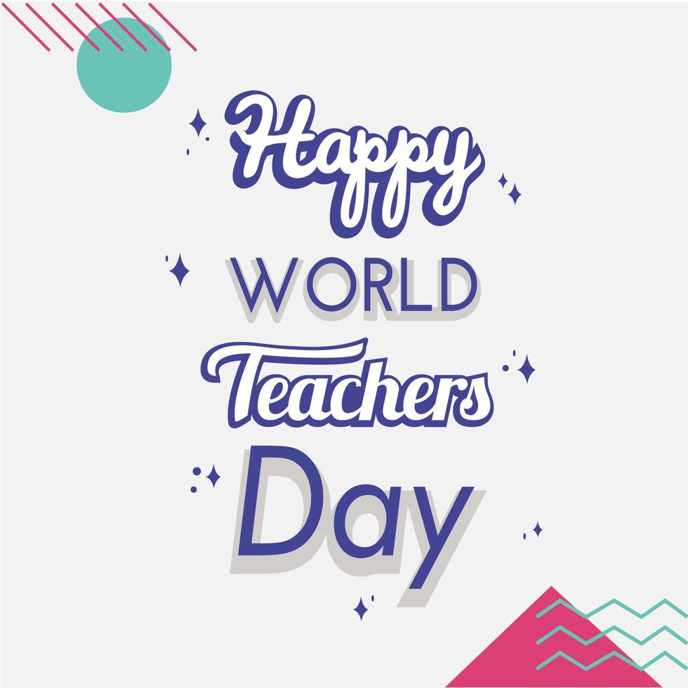 happy teachers day vector illustration with school equipment for poster, brochure, banner and greeting card