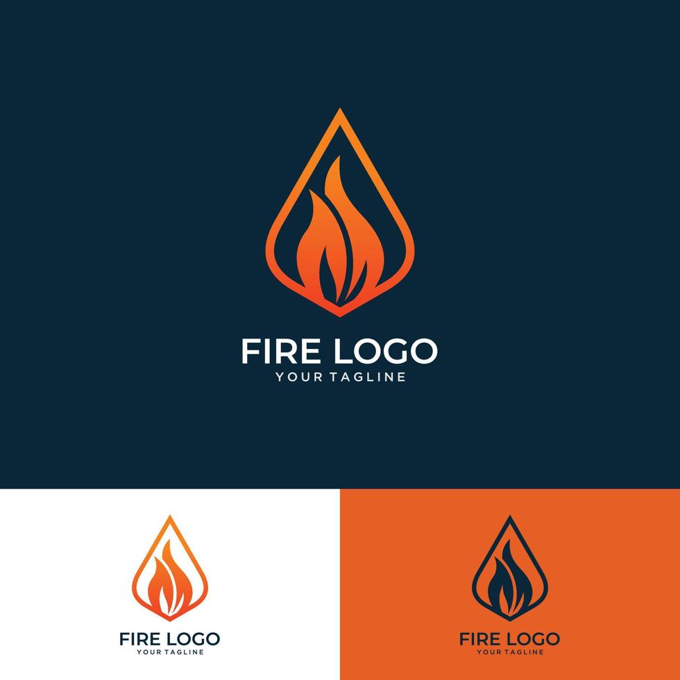 Modern fire logo or icon design. Vector illustration