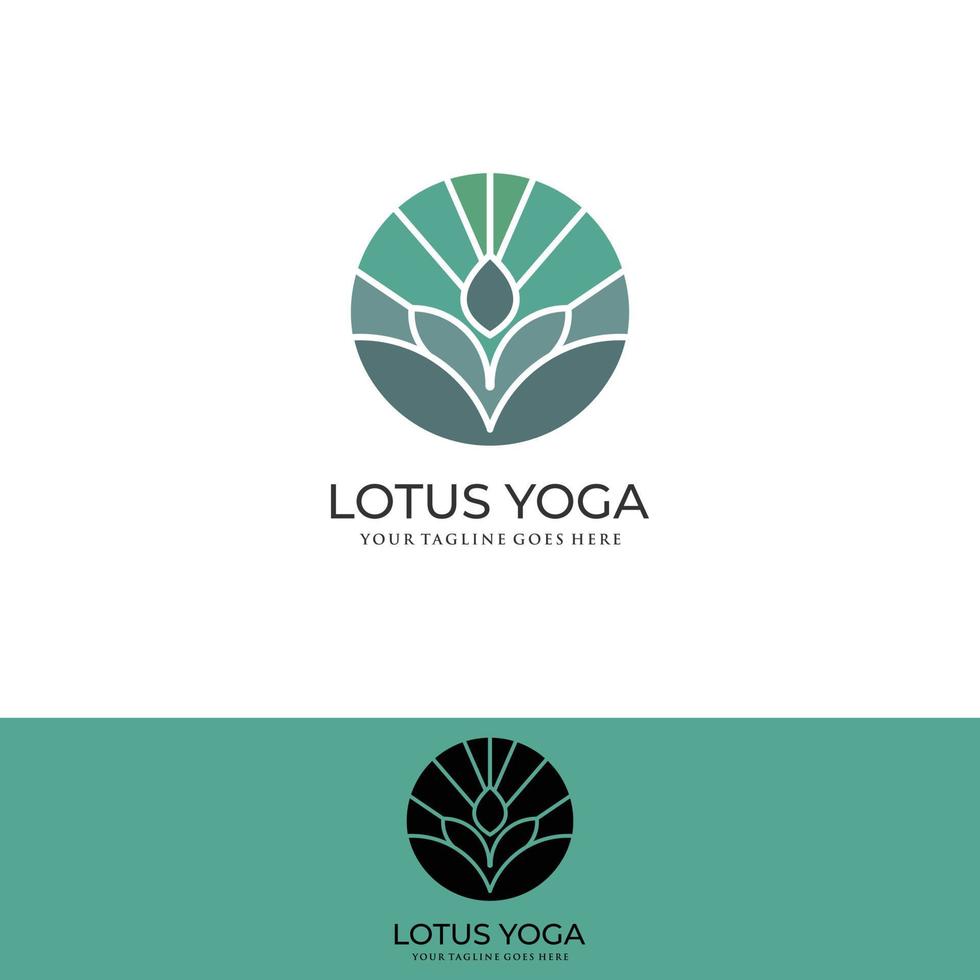 vector logo de yoga, una meditación de hombre en un lugar natural.