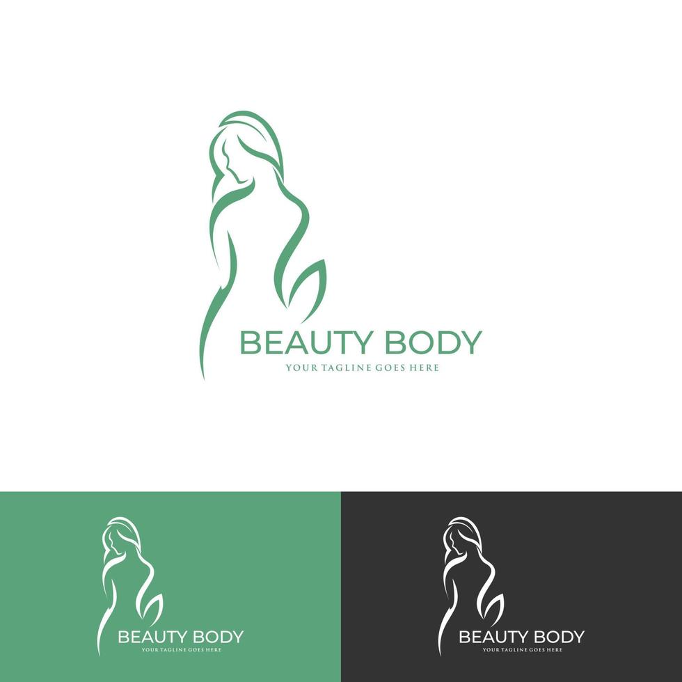 silhouette of beautiful women in a circle that is made modern and clean vector