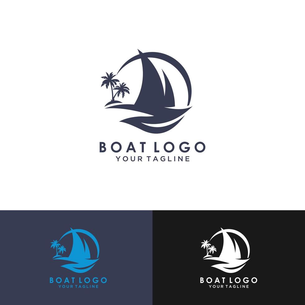 ilustración de plantilla basada en vector de diseño de logotipo de barco de vela