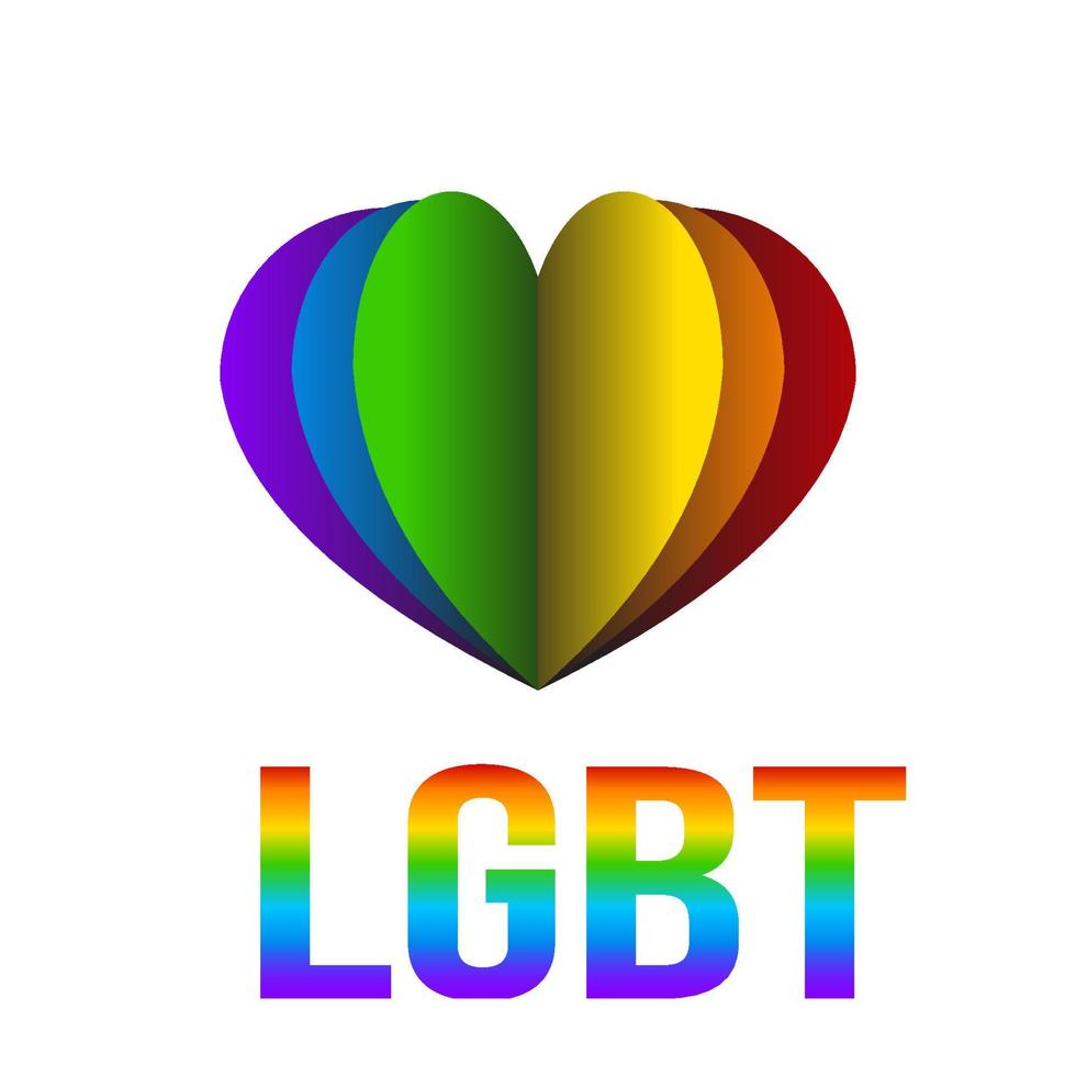 Rainbow paper heart. LGBT community concept. Gay pride symbol. Easy to edit design template. Vector illustration.
