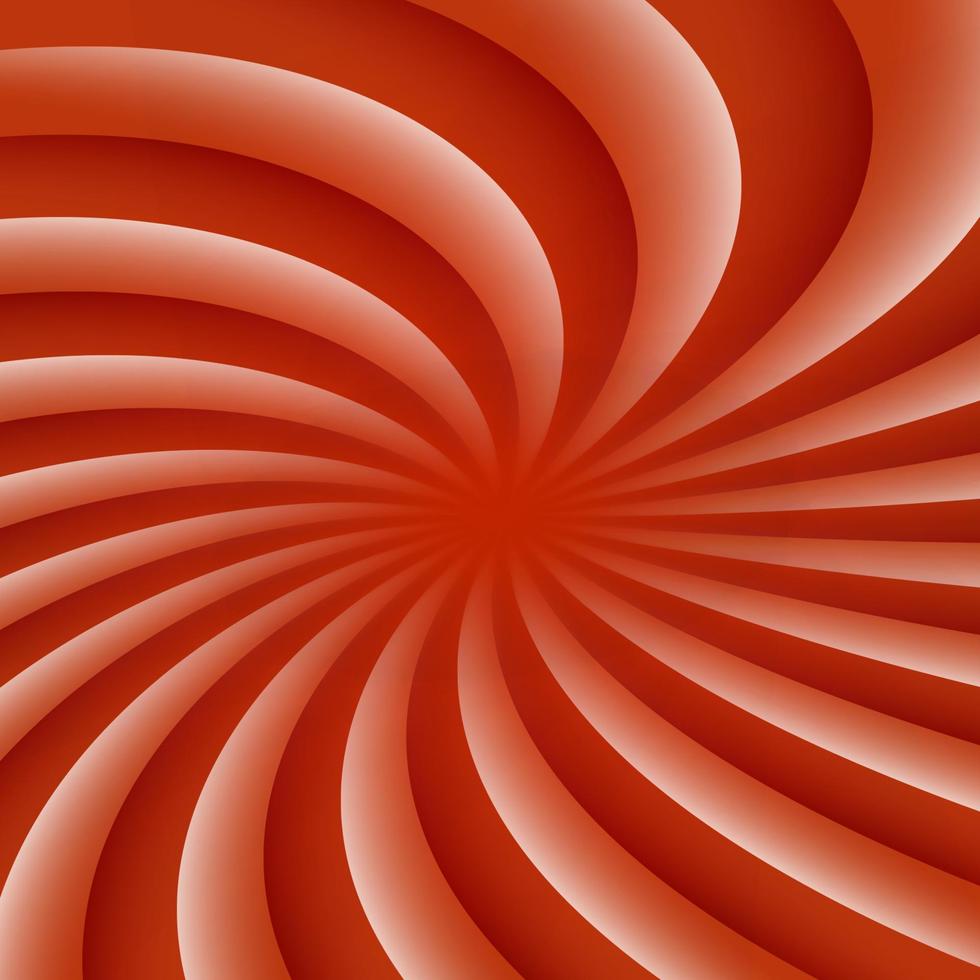 White and red rotating hypnosis spiral. Optical illusion. Hypnotic psychedelic vector illustration. Twirl abstract background. Easy to edit design template.