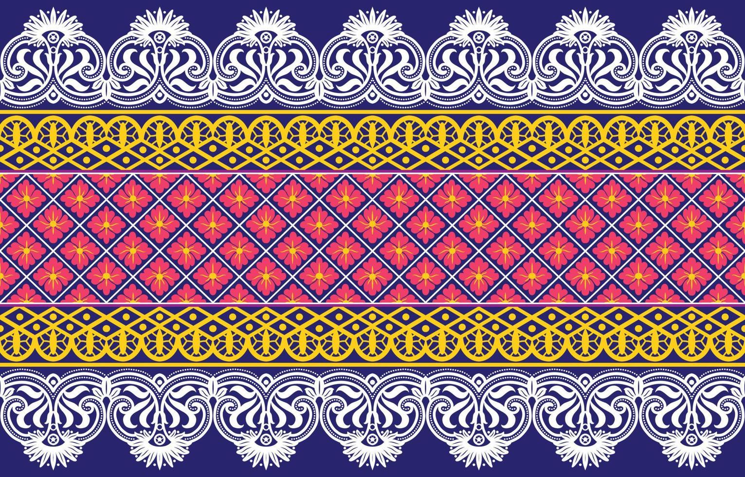 Geometric ethnic pattern seamless design for background or wallpaper. vector