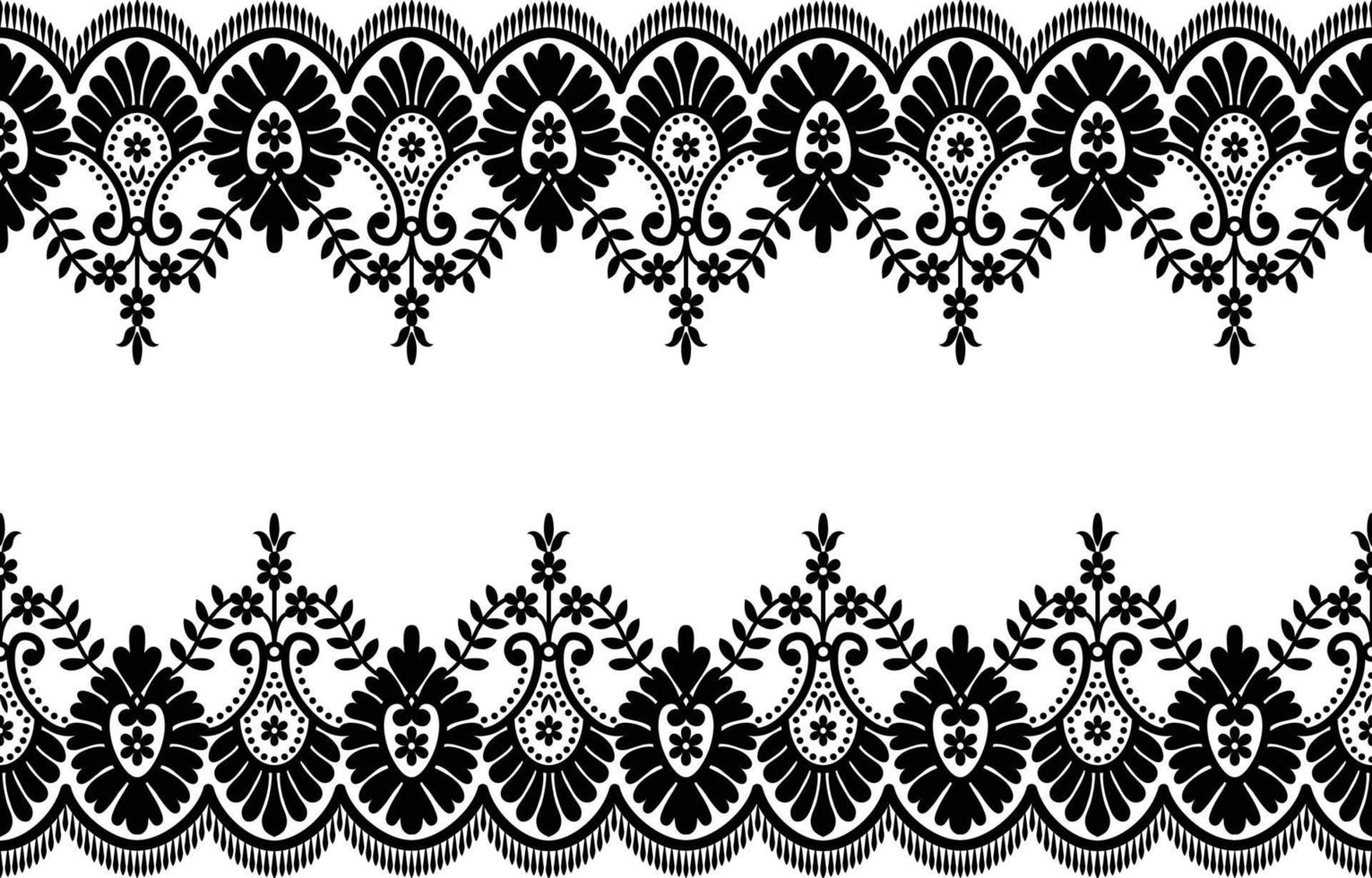 Seamless lace pattern, flower vintage vector background.
