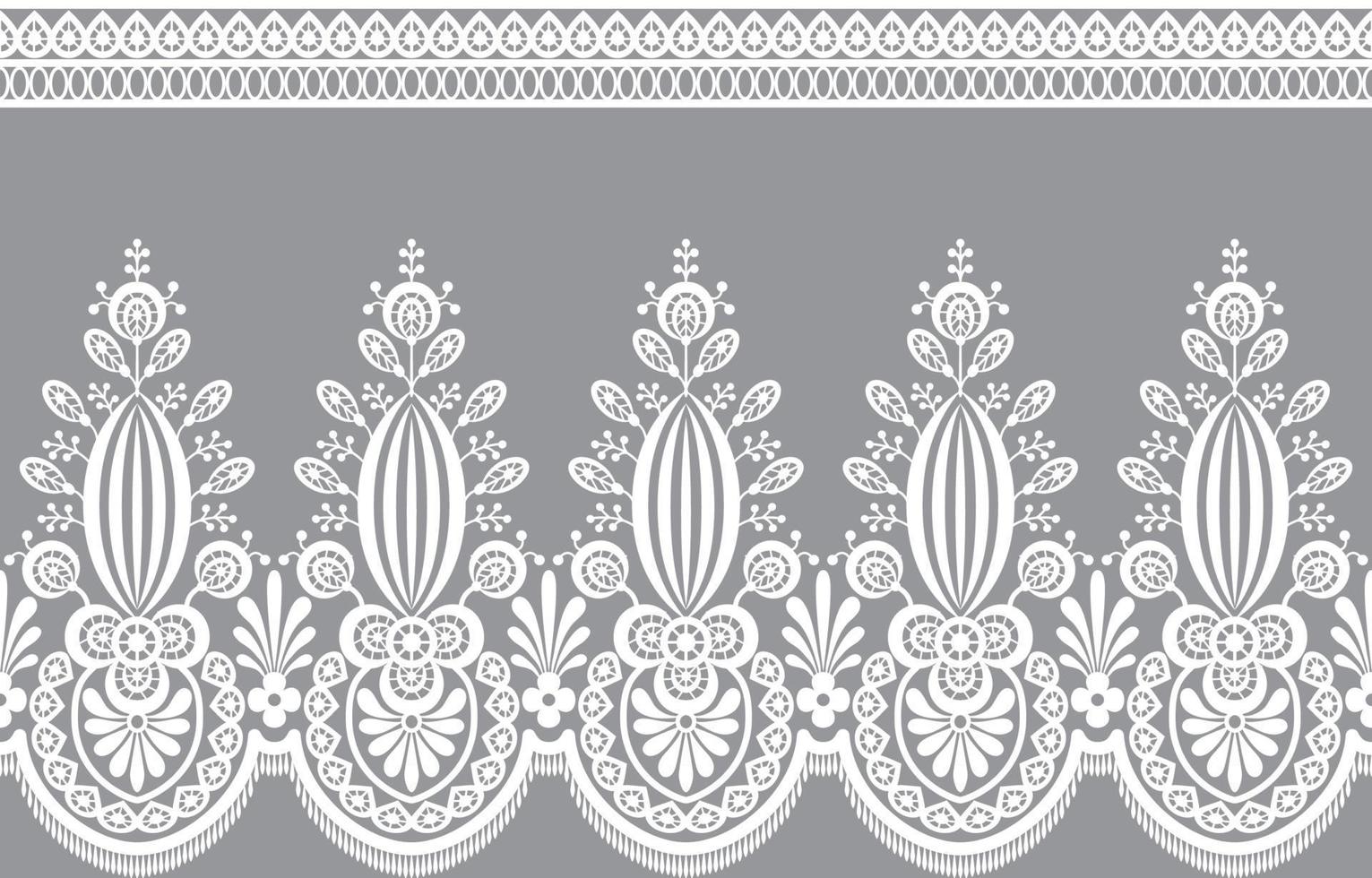 Seamless lace pattern, flower vintage vector background.