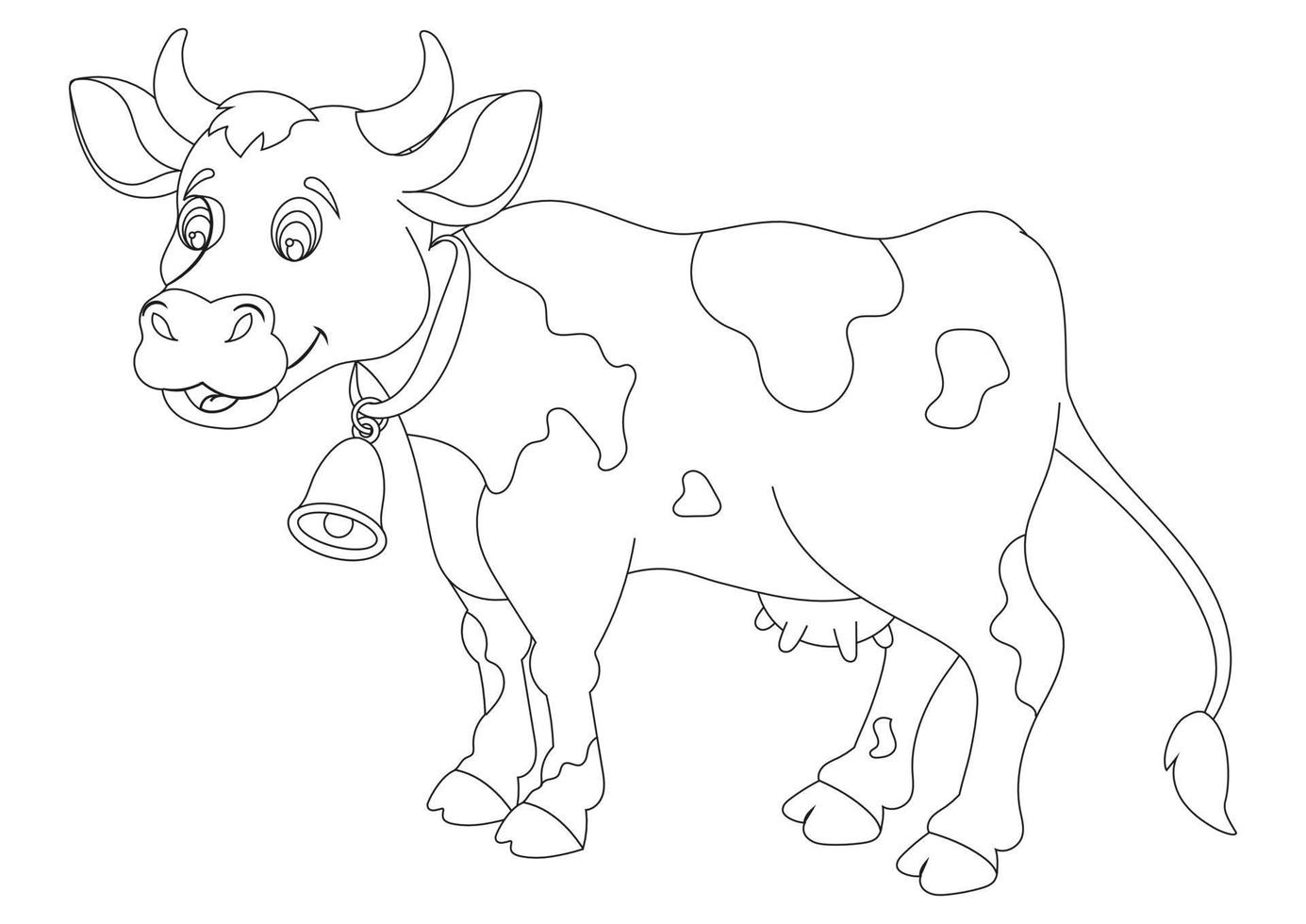 lindo vector de caricatura de vaca lechera en blanco y negro aislado sobre fondo  blanco Imagen Vector de stock  Alamy