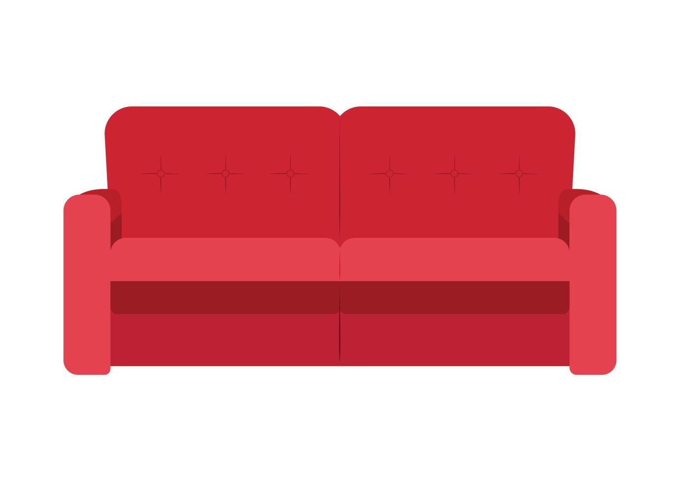 Flat style cartoon sofa. Clipart sofa isolated on white background vector