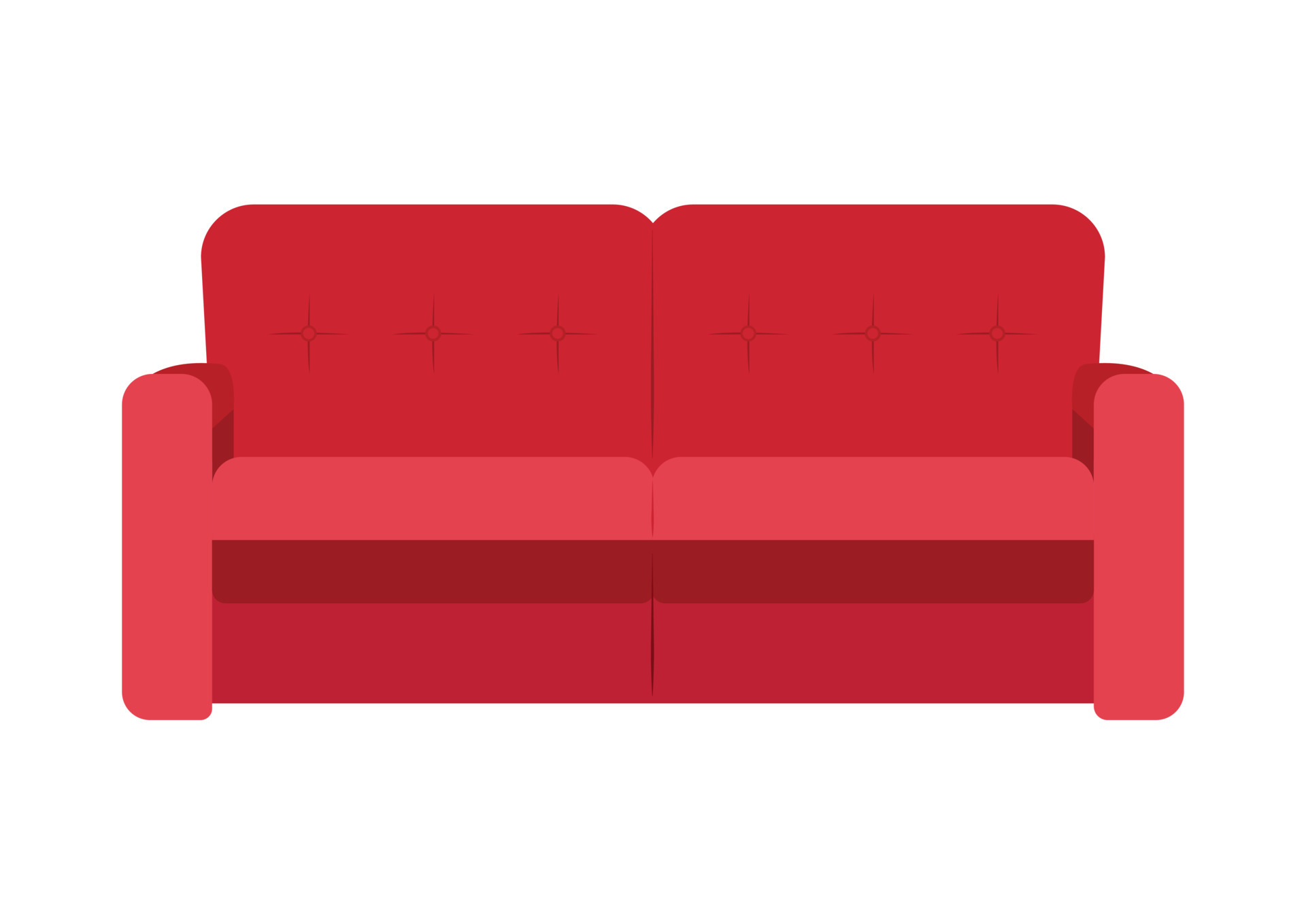 Flat Style Cartoon Sofa Clipart