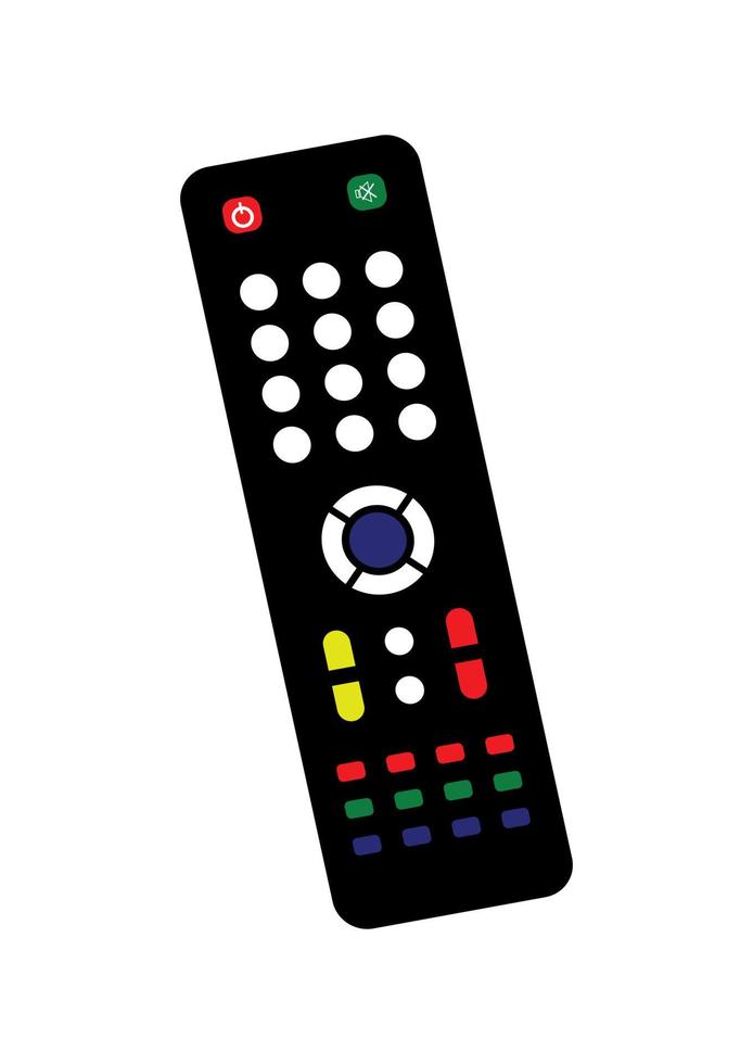 icono de control remoto de tv en estilo plano aislado sobre fondo blanco. ilustración vectorial de control remoto de tv vector