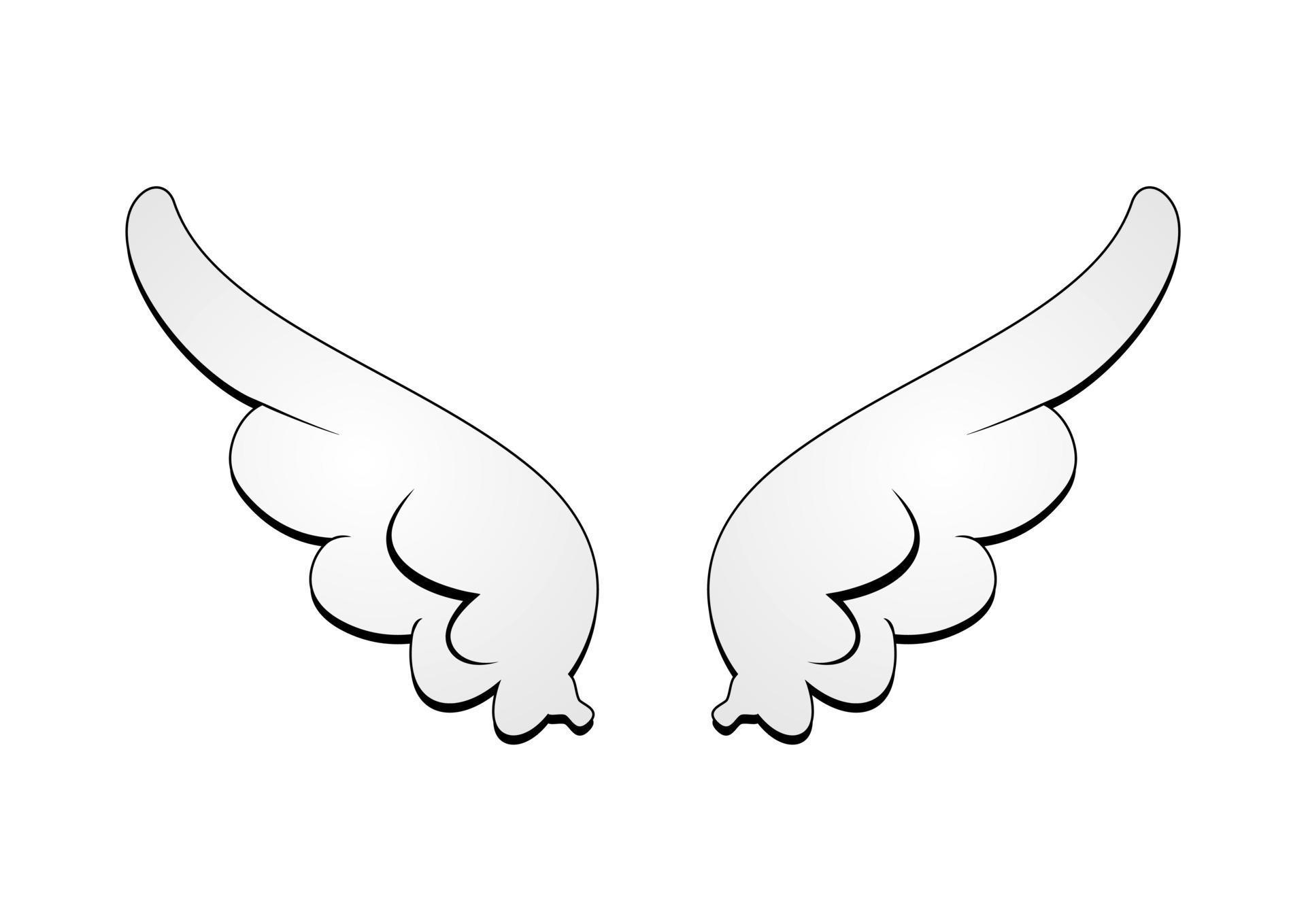 Vector angel wings isolated on white background 5721430 Vector Art at ...